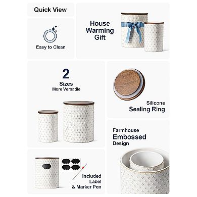2-Piece Ceramic Canister Set with Lids