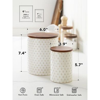 2-Piece Ceramic Canister Set with Lids