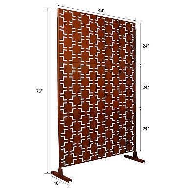 TOEMOA Freestanding Metal Privacy Screen for Outdoor and Indoor Use