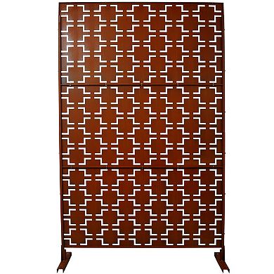 TOEMOA Freestanding Metal Privacy Screen for Outdoor and Indoor Use