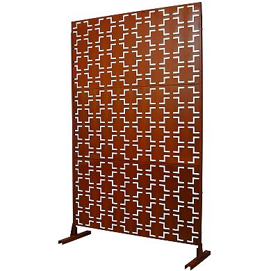 TOEMOA Freestanding Metal Privacy Screen for Outdoor and Indoor Use