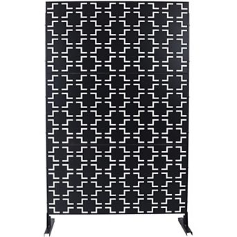 TOEMOA Freestanding Metal Privacy Screen for Outdoor and Indoor Use