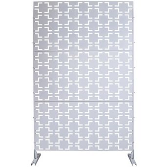 TOEMOA Freestanding Metal Privacy Screen for Outdoor and Indoor Use