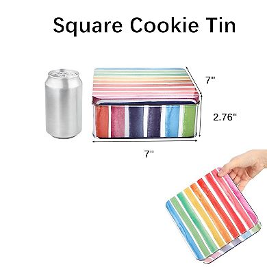 3-Pack Square Metal Cookie Tins
