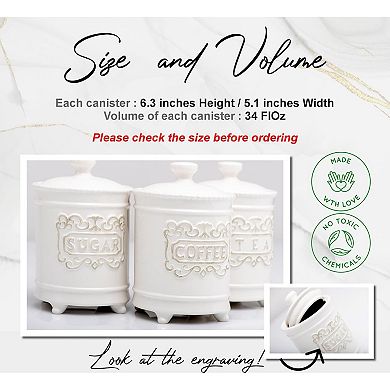 3-Piece Ceramic Canister Set with Lids