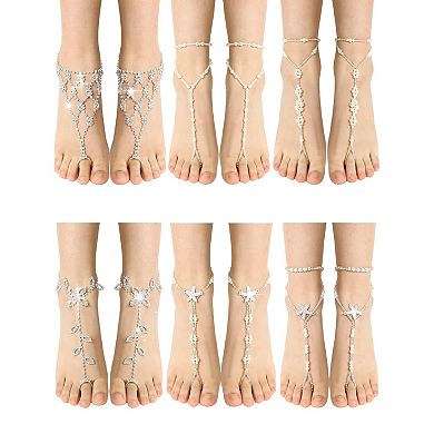 12PCS Beach Barefoot Sandals Foot Jewelry