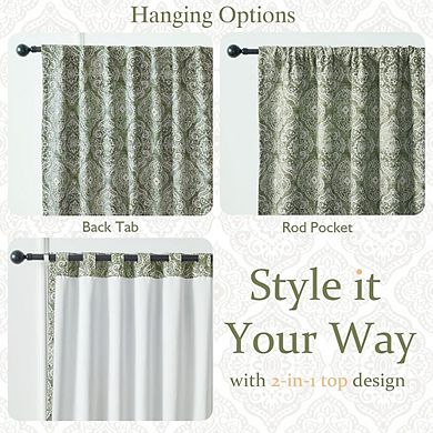 Printed Blackout Curtains, Thermal Insulated Rod Pocket & Back Tab Panels