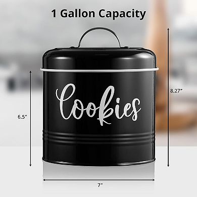 Black Airtight Cookie Storage Jar