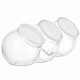 3 Pack Clear Candy Storage Jars