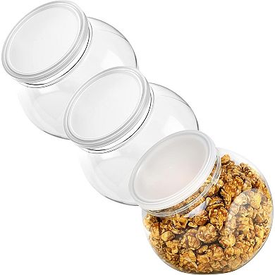 3 Pack Clear Candy Storage Jars