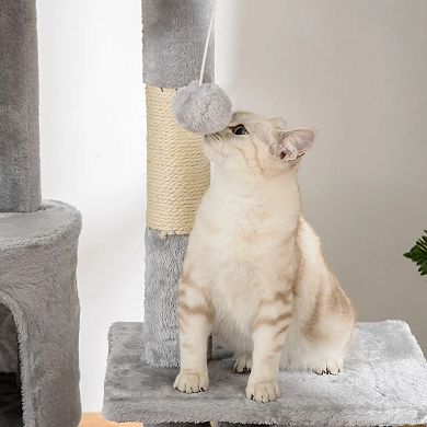 IFMALL Adjustable Height Cat Tree with Condos Hammocks and Play Tubes