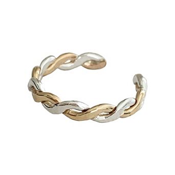 Silver & 14K Gold Fill Adjustable Toe Ring
