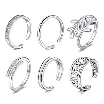 Silver Adjustable Toe Rings for Women