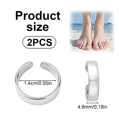 2PCS Adjustable Open Band Toe Rings