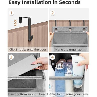 Over Door Hanging Organizer with Large Clear Pockets for Storage