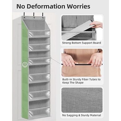 Over Door Hanging Organizer with Large Clear Pockets for Storage