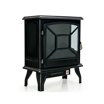 3 Sided Electric Fireplace Stove, 1400W Freestanding 5000 BTU Heater