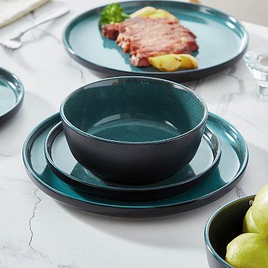 18-piece Stoneware Dinner Service, with Dinner plates, Dessert Plates, Bowl for 6