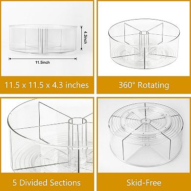 11.5" Lazy Susan with 5 Dividers