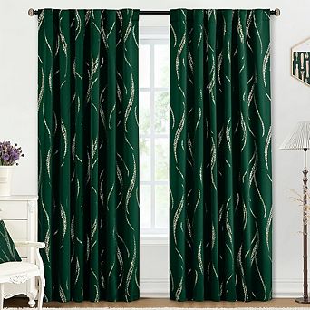 Blackout Curtains 2 Panels, Thermal Insulated, Patterned Room Darkening Drapes
