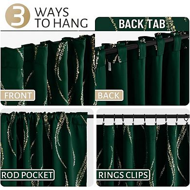 Blackout Curtains 2 Panels, Thermal Insulated, Patterned Room Darkening Drapes