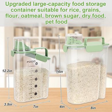 Airtight Rice and Dry Food Storage Container 10 Lbs BPA-Free Clear Plastic