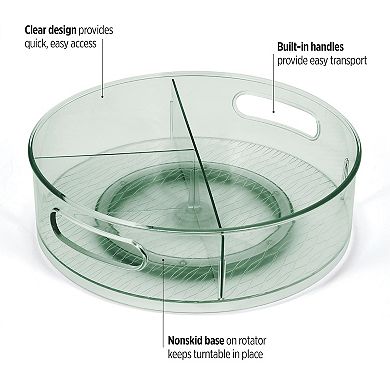 12" Clear Storage Turntable with Dividers