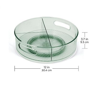 12" Clear Storage Turntable with Dividers