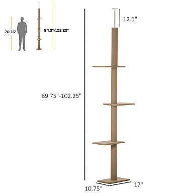 IFMALL Adjustable Height Multi-Level Cat Activity Tree with Jump Platforms