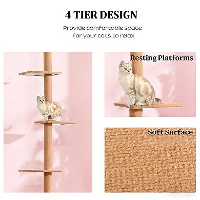 IFMALL Adjustable Height Multi-Level Cat Activity Tree with Jump Platforms