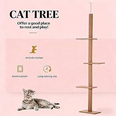 IFMALL Adjustable Height Multi-Level Cat Activity Tree with Jump Platforms