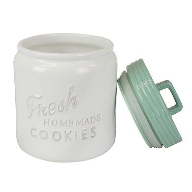 Aqua Ceramic Cookie Jar