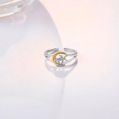 Sterling Silver Adjustable Open Toe Ring
