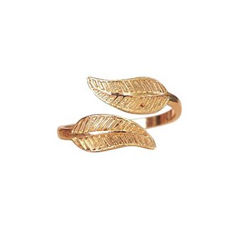 Gold Leaf Wrap Adjustable Toe Ring