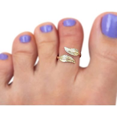 Gold Leaf Wrap Adjustable Toe Ring
