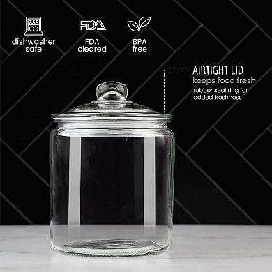 1 Gallon Glass Cookie Jar with Lid