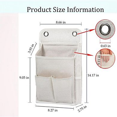 Hanging Wall Basket Organizer with Pockets, Over-the-Door Storage Rack Set