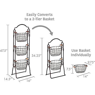 3-Tier Adjustable Storage Basket