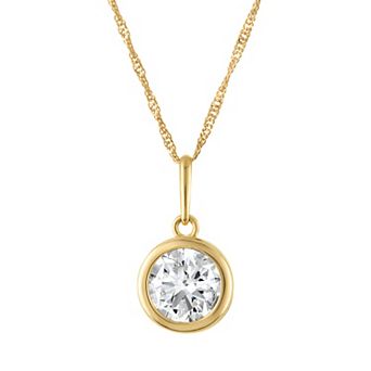 NaturaLux™ 10k Gold 1 Carat T.W. Lab-Grown Diamond Pendant Necklace