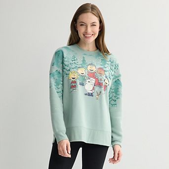 Women's Peanuts Christmas Caroling Graphic Fleece Pullover