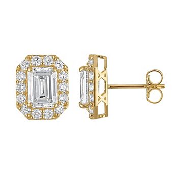 NaturaLux™ 10k Gold 2 3/4 Carat T.W. Lab-Grown Diamond Halo Stud Earrings
