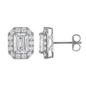 NaturaLux™ 10k Gold 2 3/4 Carat T.W. Lab-Grown Diamond Halo Stud Earrings