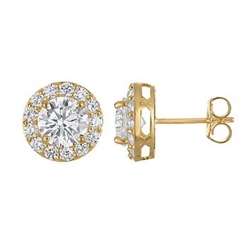 NaturaLux™ 10k Gold 2 3/4 Carat T.W. Lab-Grown Diamond Round Halo Stud Earrings