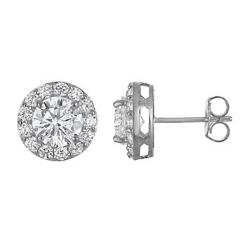 NaturaLux™ 10k Gold 2 3/4 Carat T.W. Lab-Grown Diamond Round Halo Stud Earrings
