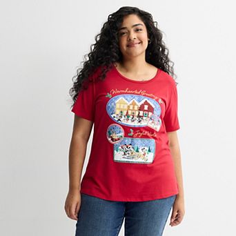 Plus Size Disney’s Mickey Mouse Warm Hearted Greeting Graphic Tee