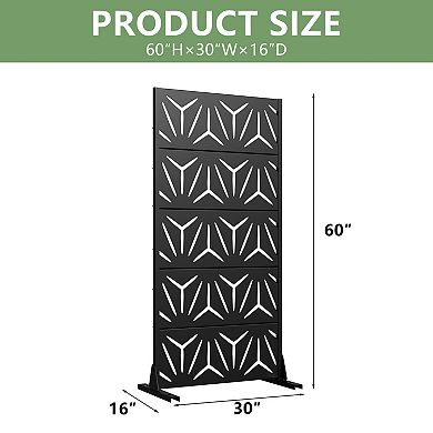 5 x 3 ft Outdoor Screen Enclosures Black Star Shaped Rectangular Galvanized Steel Panels