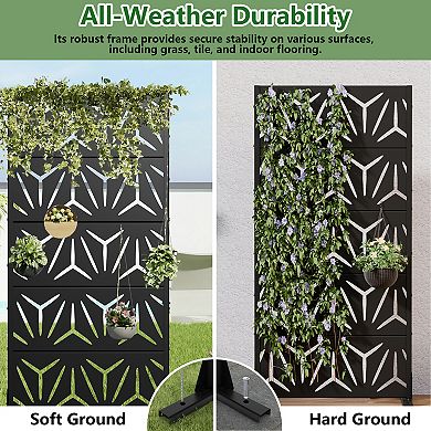 5 x 3 ft Outdoor Screen Enclosures Black Star Shaped Rectangular Galvanized Steel Panels