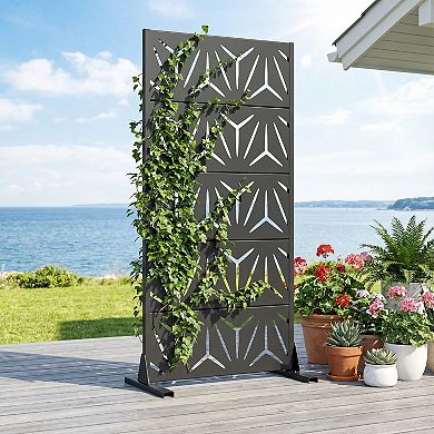 5 x 3 ft Outdoor Screen Enclosures Black Star Shaped Rectangular Galvanized Steel Panels