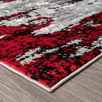 Luxe Weavers Modern Distressed Abstract Area Rug