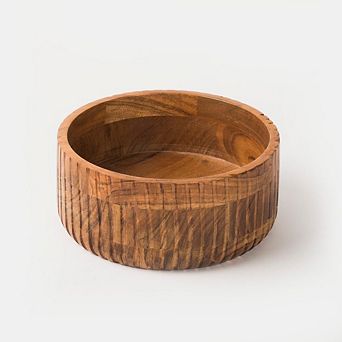 Etched Serving Bowl Acacia Wood